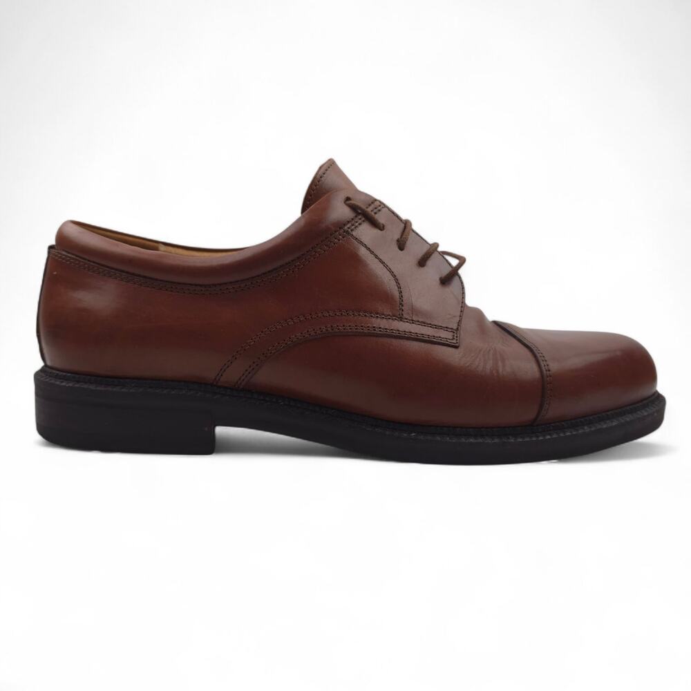 Johnston & Murphy Dress Shoes Mens 10.5 W Passport Cap Toe Oxford Brown 20-4926